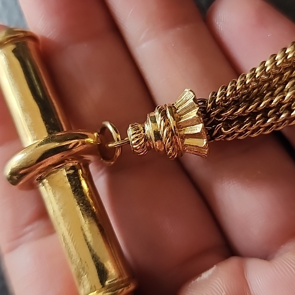 VTG Gold Tassel Brooch - Picture 4 of 7
